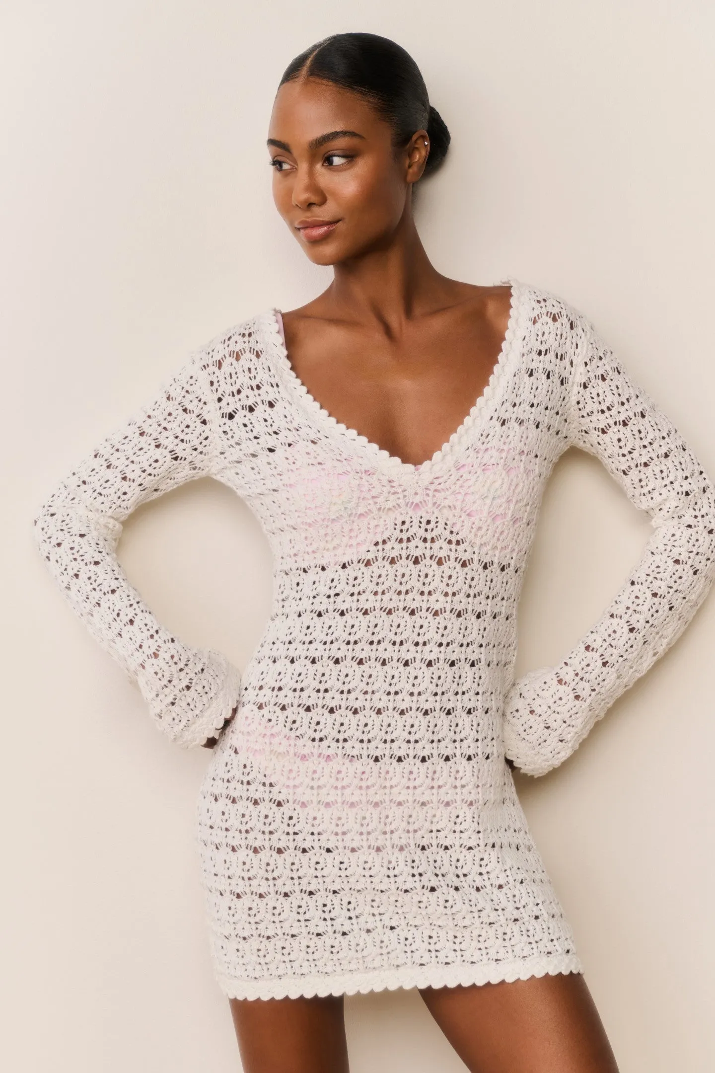Vespa Crochet Mini Cover-Up Dress sold by LoveShackFancy product image thumbnail 4
