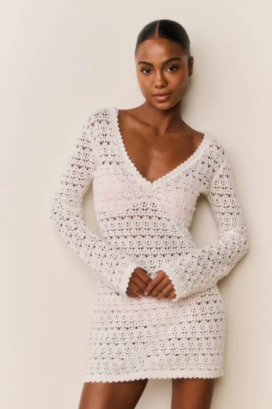 Vespa Crochet Mini Cover-Up Dress sold by LoveShackFancy