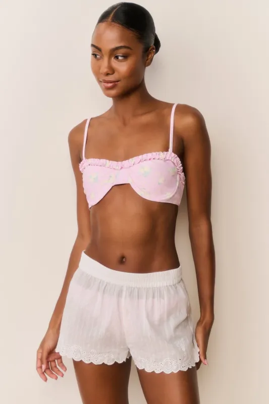 Ocean Embroidered Cotton Cover-Up Shorts made by LoveShackFancy