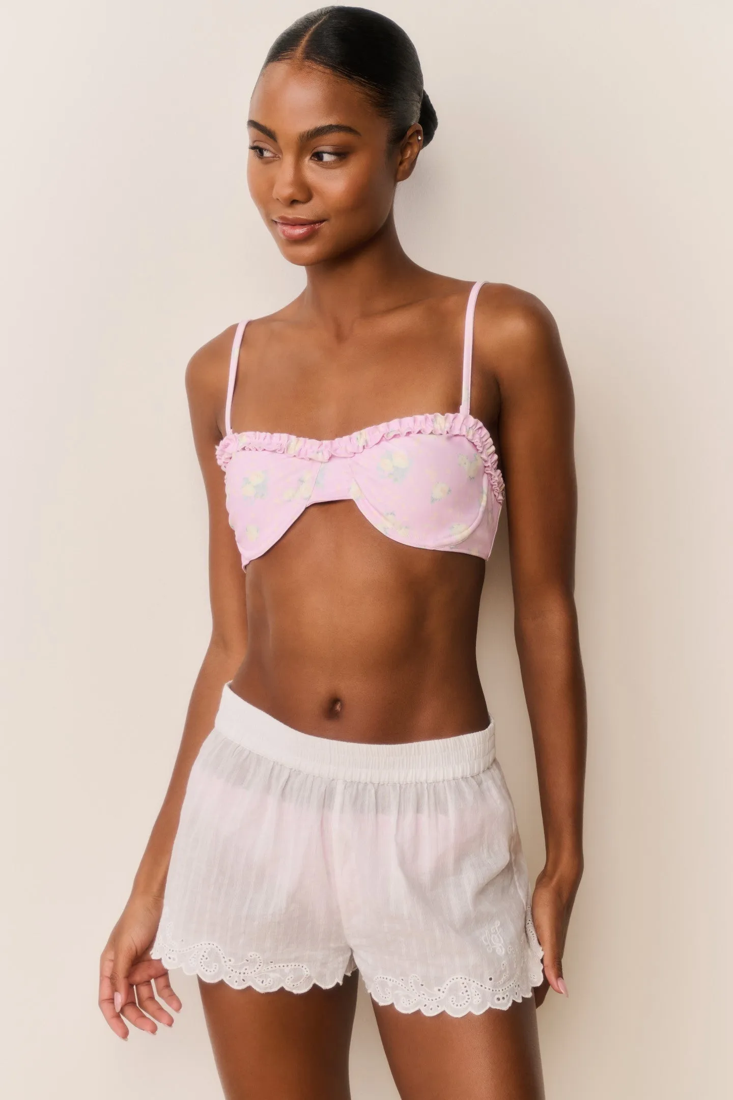 Ocean Embroidered Cotton Cover-Up Shorts sold by LoveShackFancy