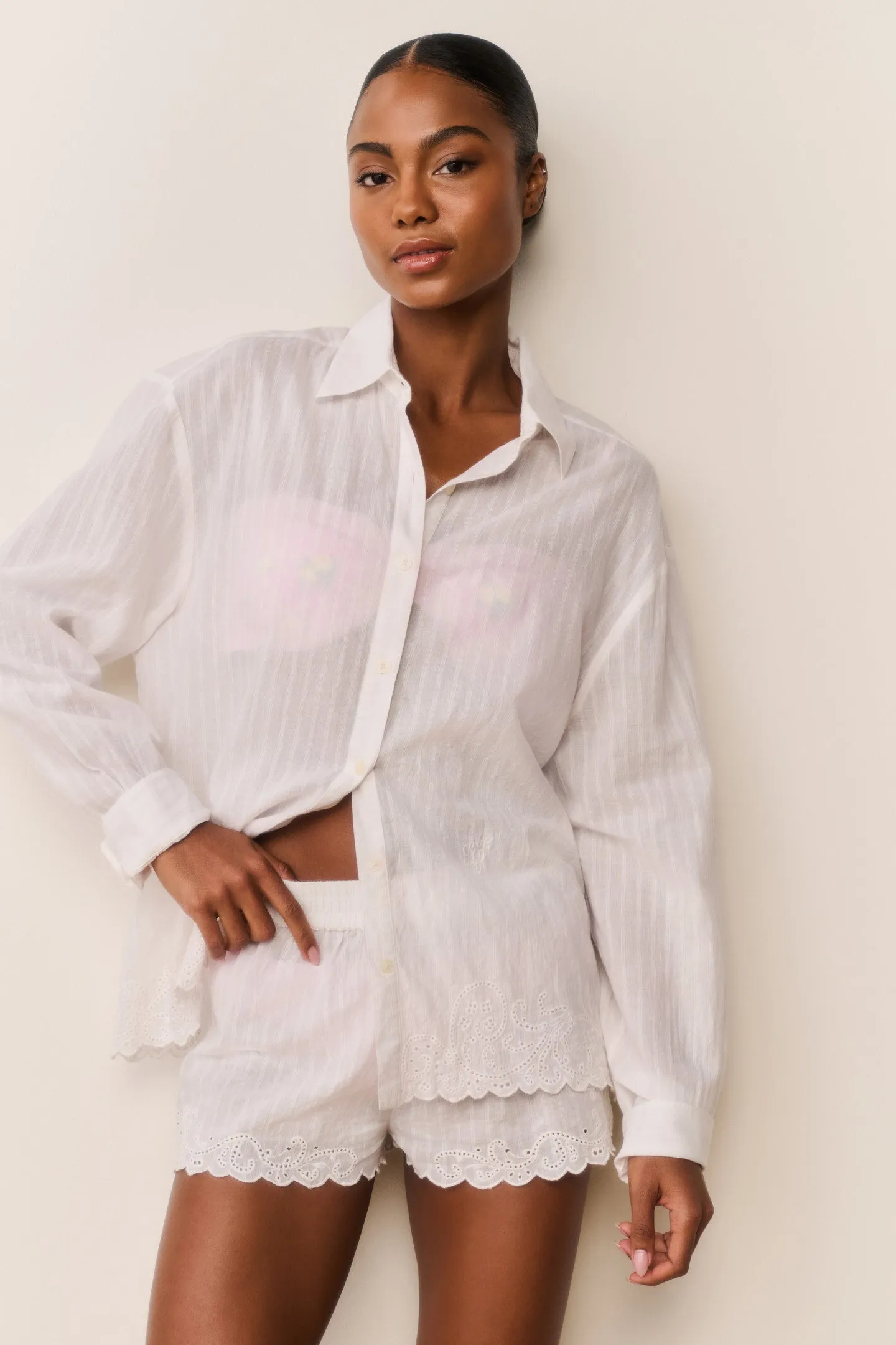 Montane Embroidered Cotton Shirt sold by LoveShackFancy product image thumbnail 3