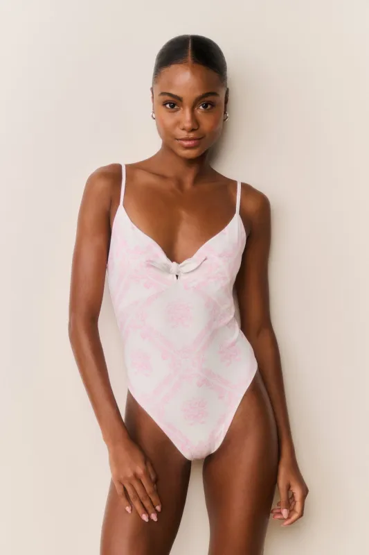 Zyra One-Piece Toile Print Swimsuit made by LoveShackFancy