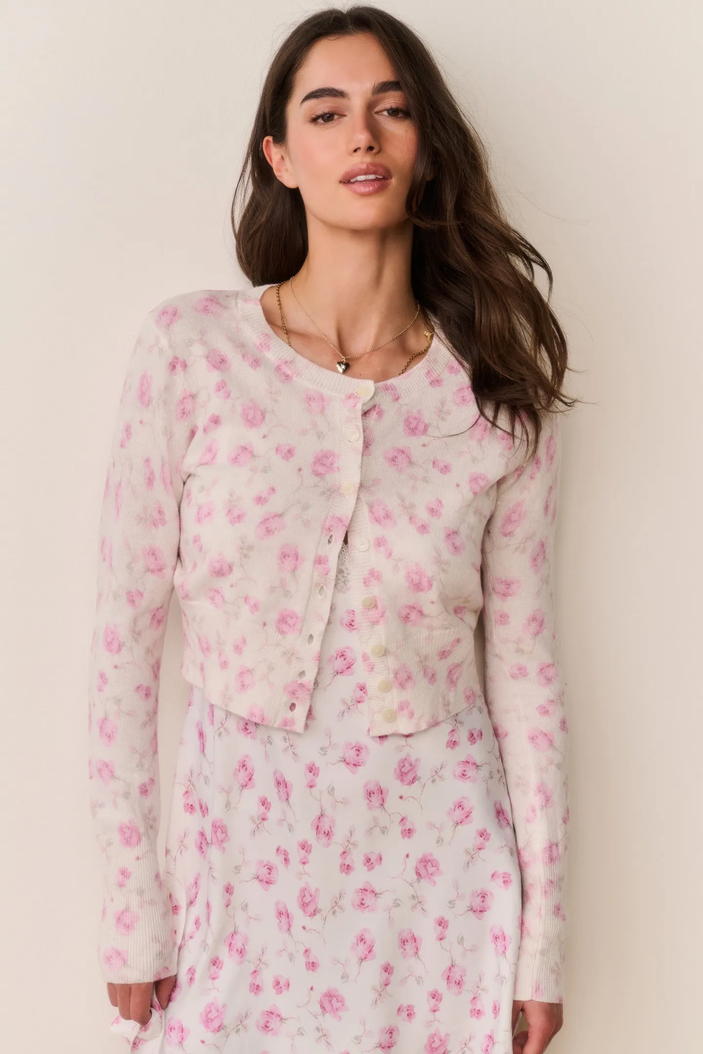 Adeanne Heirloom Print Cotton Cardigan - STERLING DUSK sold by LoveShackFancy product image thumbnail 2