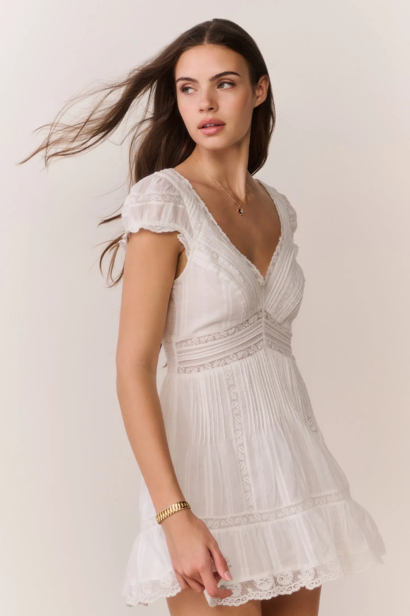 Edena Cotton Victorian Mini Dress sold by LoveShackFancy product image thumbnail 4