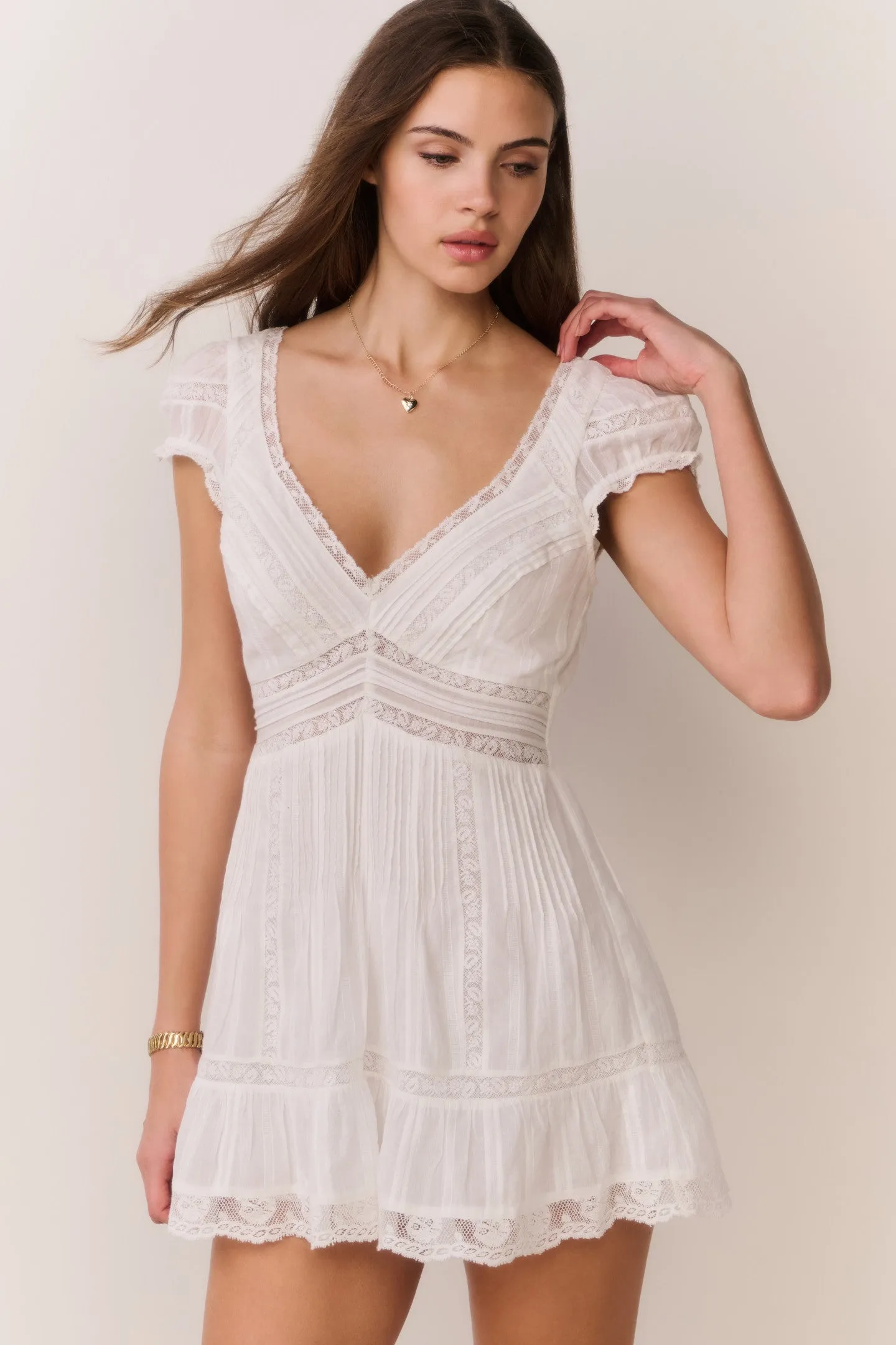 Edena Cotton Victorian Mini Dress sold by LoveShackFancy product image thumbnail 2