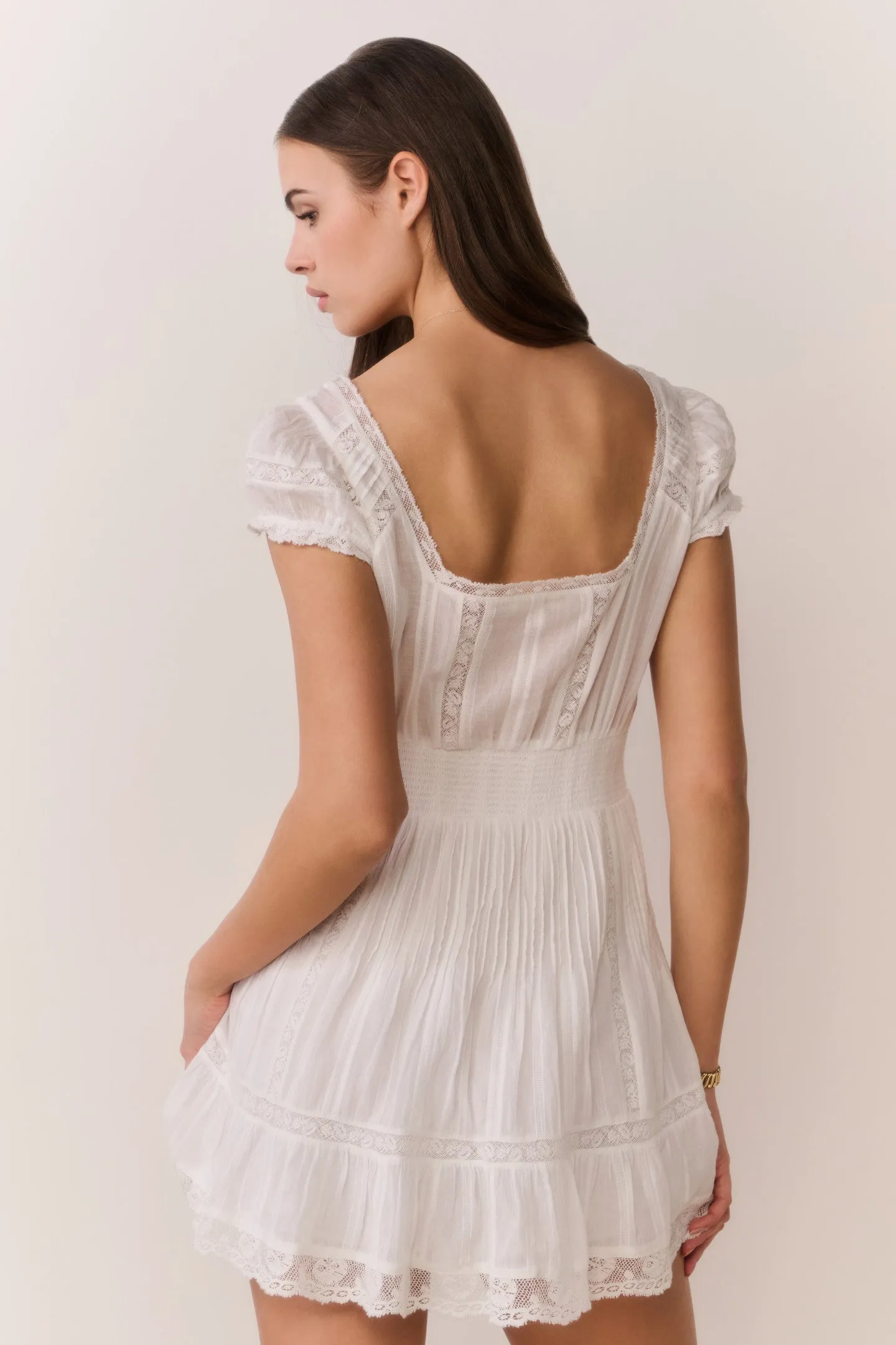 Edena Cotton Victorian Mini Dress sold by LoveShackFancy product image thumbnail 5