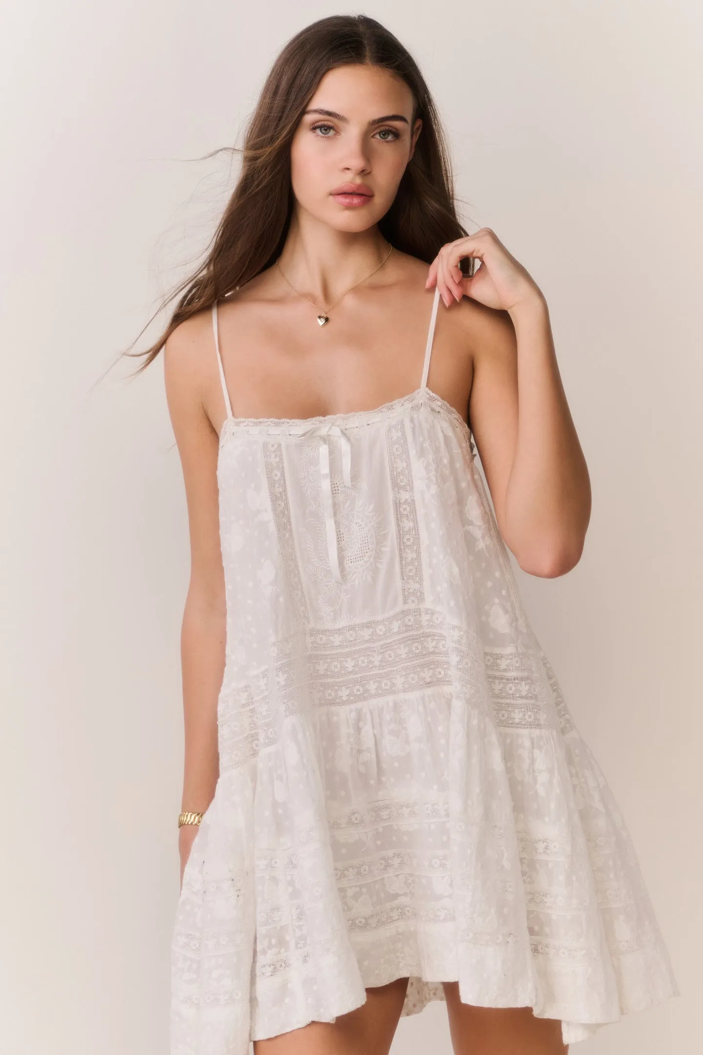 Vionett Cotton Victorian Mini Dress sold by LoveShackFancy product image thumbnail 4