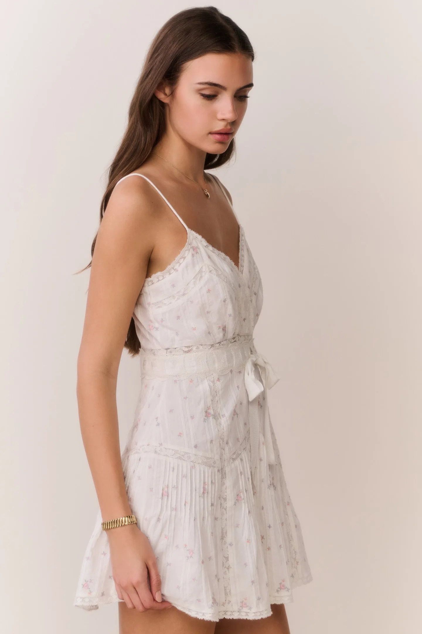 Sibelle Floral Embroidered Cotton Mini Dress sold by LoveShackFancy product image thumbnail 5