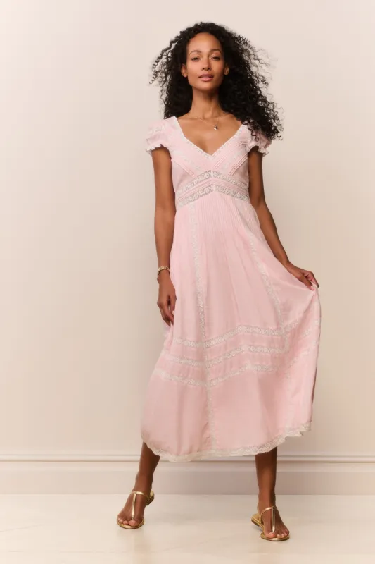 Suvi Heritage Midi Dress - PINK made by LoveShackFancy