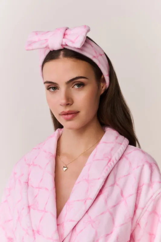 Kiss Print Face Wash Headband - PEPPERMINT PINK made by LoveShackFancy