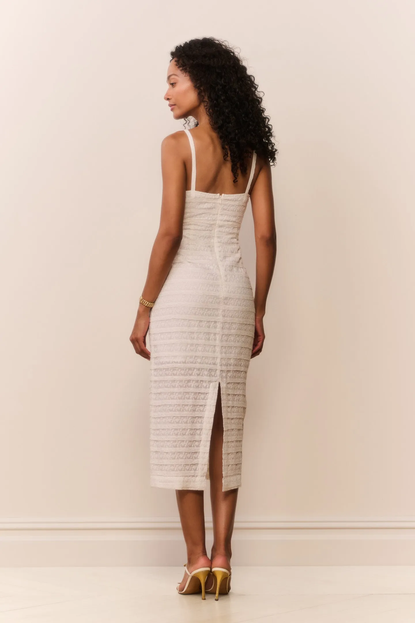Verna Lace Stripe Midi Dress sold by LoveShackFancy product image thumbnail 5
