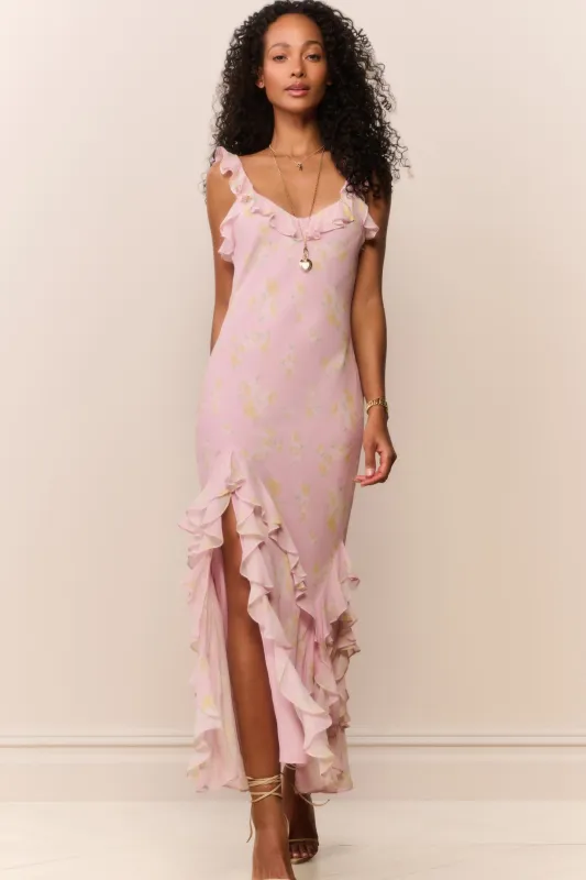 Roseline Floral Chiffon Maxi Dress made by LoveShackFancy