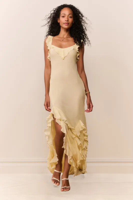 Roseline Chiffon Ruffle Maxi Dress made by LoveShackFancy