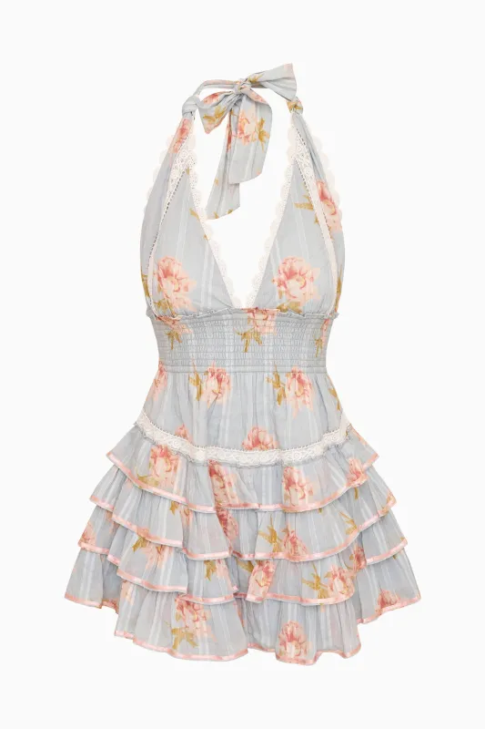Kerch Cotton Peony Print Mini Dress made by LoveShackFancy
