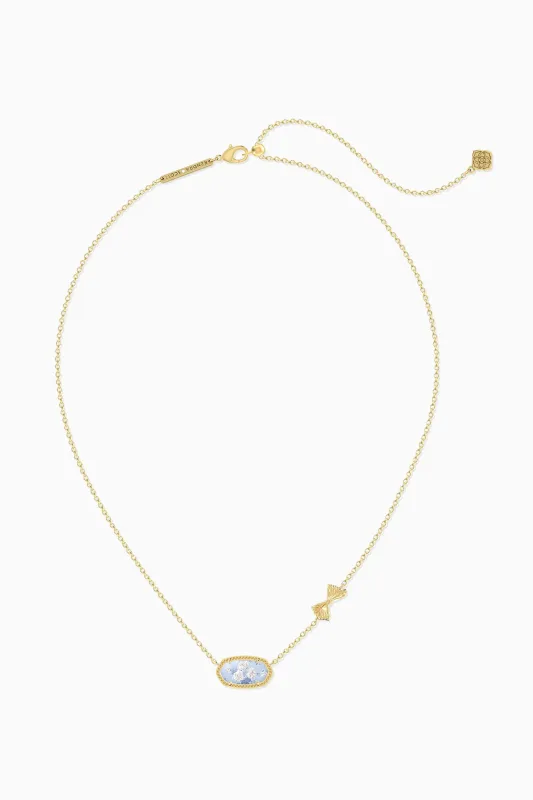 Kendra Scott x LoveShackFancy Bow Gold Whisper Blue Elisa Necklace  made by LoveShackFancy
