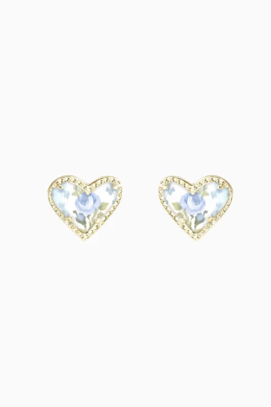 Kendra Scott x LoveShackFancy Ari Heart Gold Stud Earrings  made by LoveShackFancy