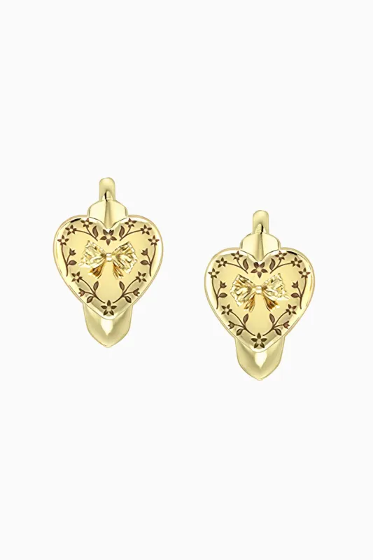 Kendra Scott x LoveShackFancy Heart Gold Huggie Earrings  made by LoveShackFancy