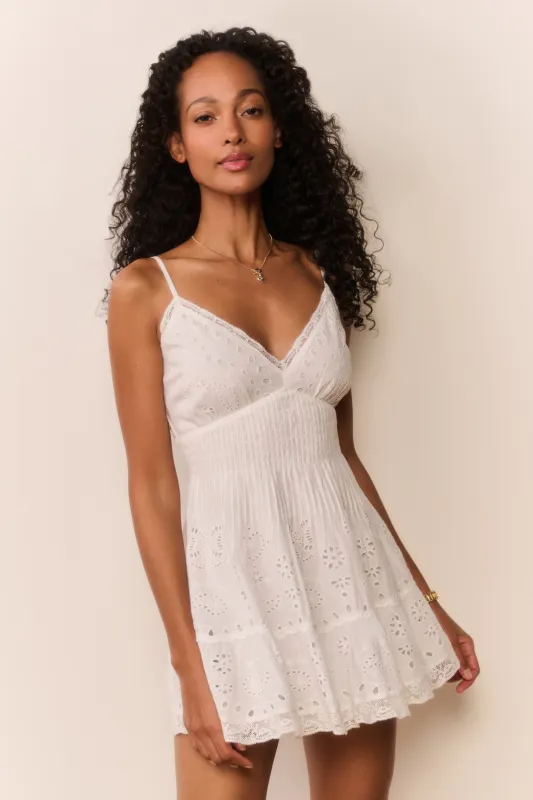 Azar Cotton Bandana Eyelet Mini Dress made by LoveShackFancy