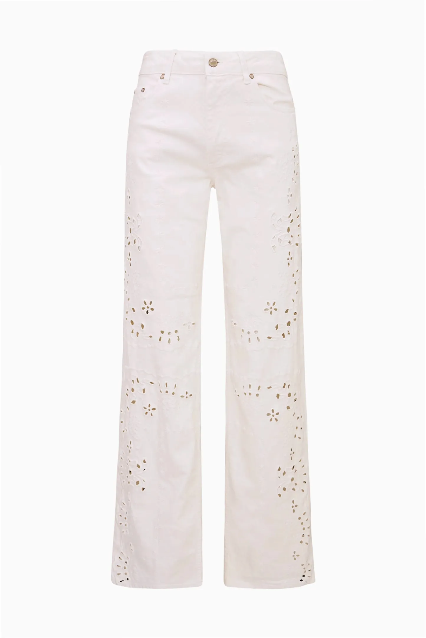 Dellah Floral Eyelet Jeans sold by LoveShackFancy