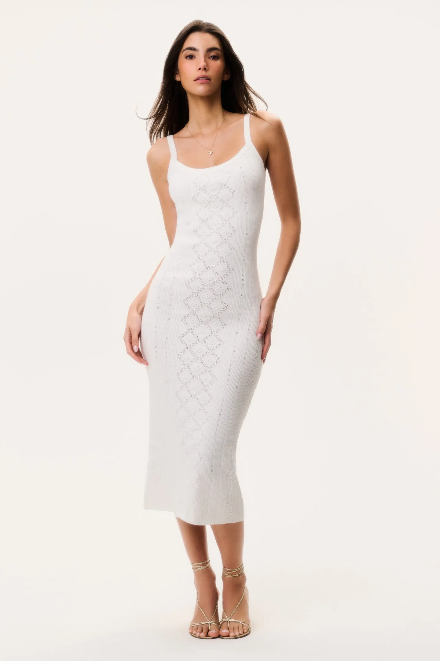 Opalina Cotton Pointelle Midi Dress sold by LoveShackFancy