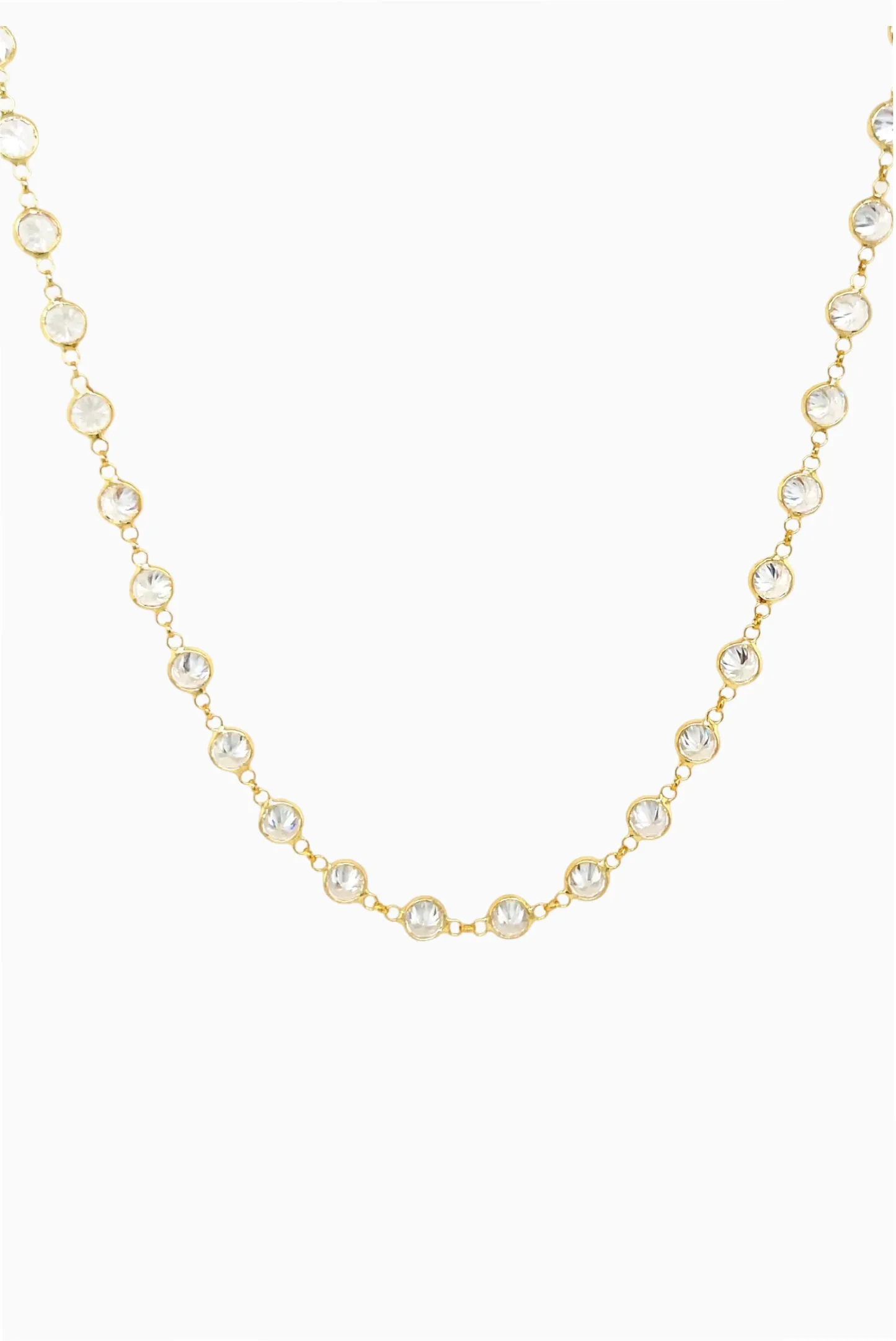 Jennifer Miller Bezel Station Necklace sold by LoveShackFancy