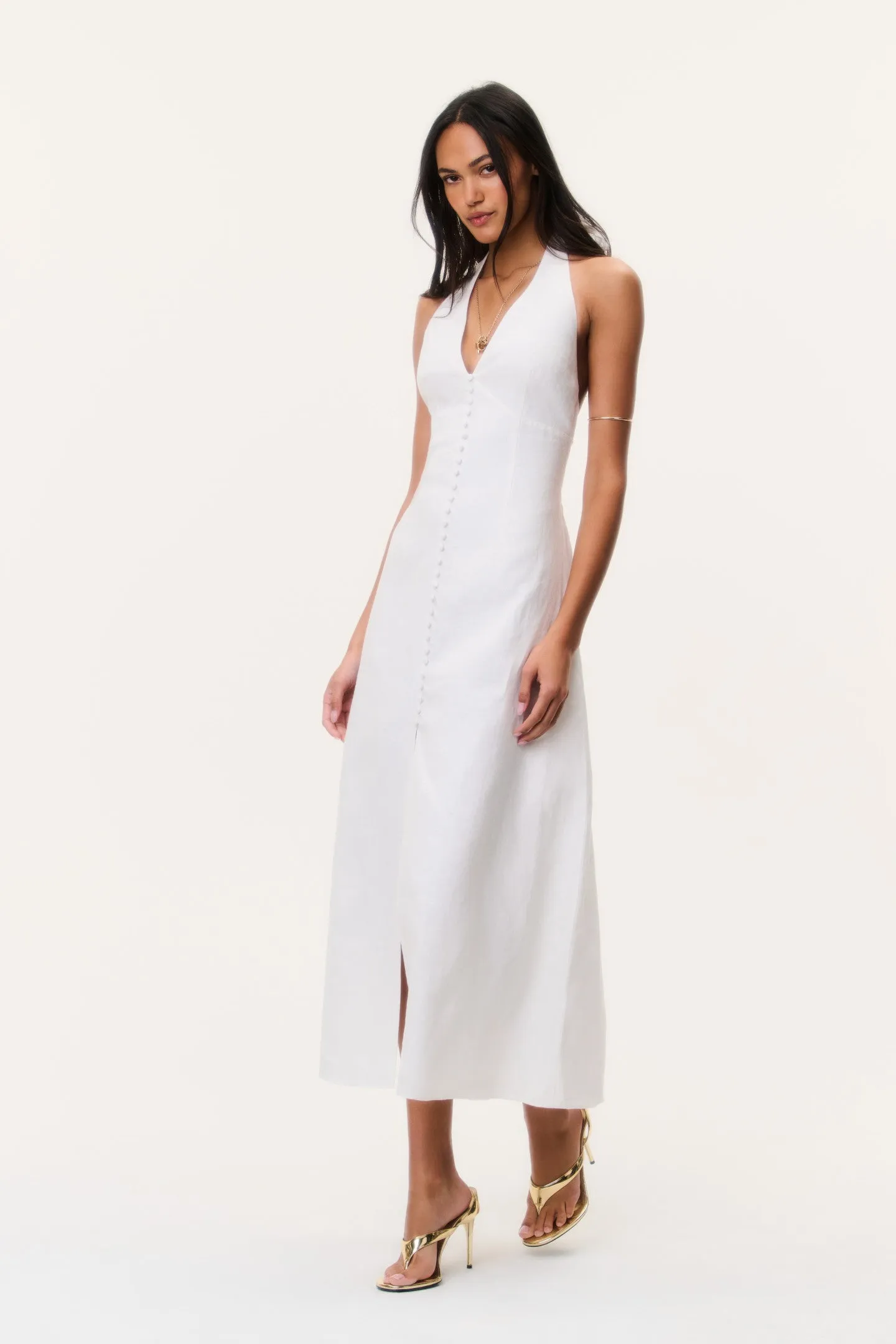 Lovis Linen Halter Maxi Dress sold by LoveShackFancy product image thumbnail 3