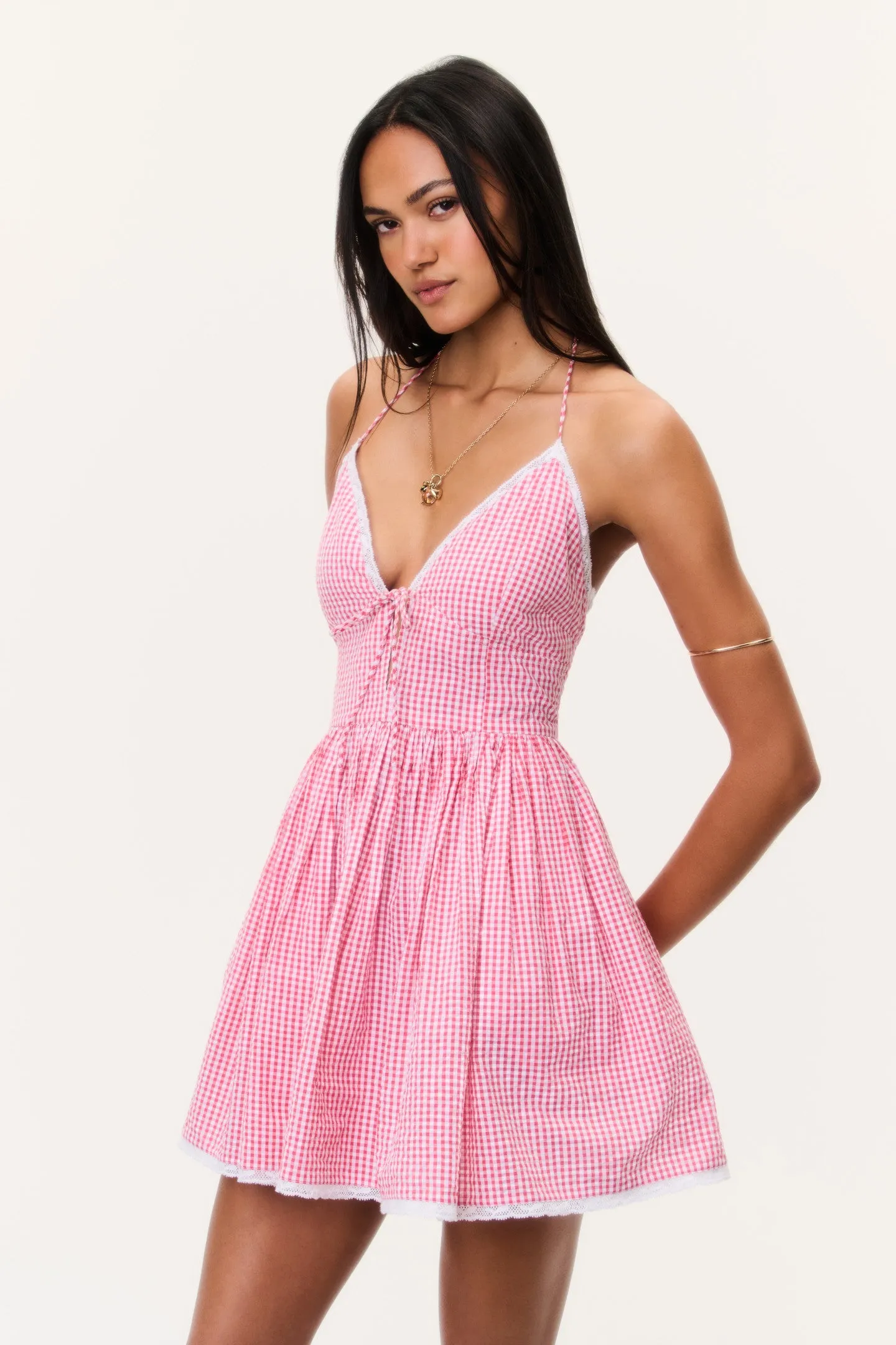 Khloe Cotton Gingham Mini Dress sold by LoveShackFancy product image thumbnail 3