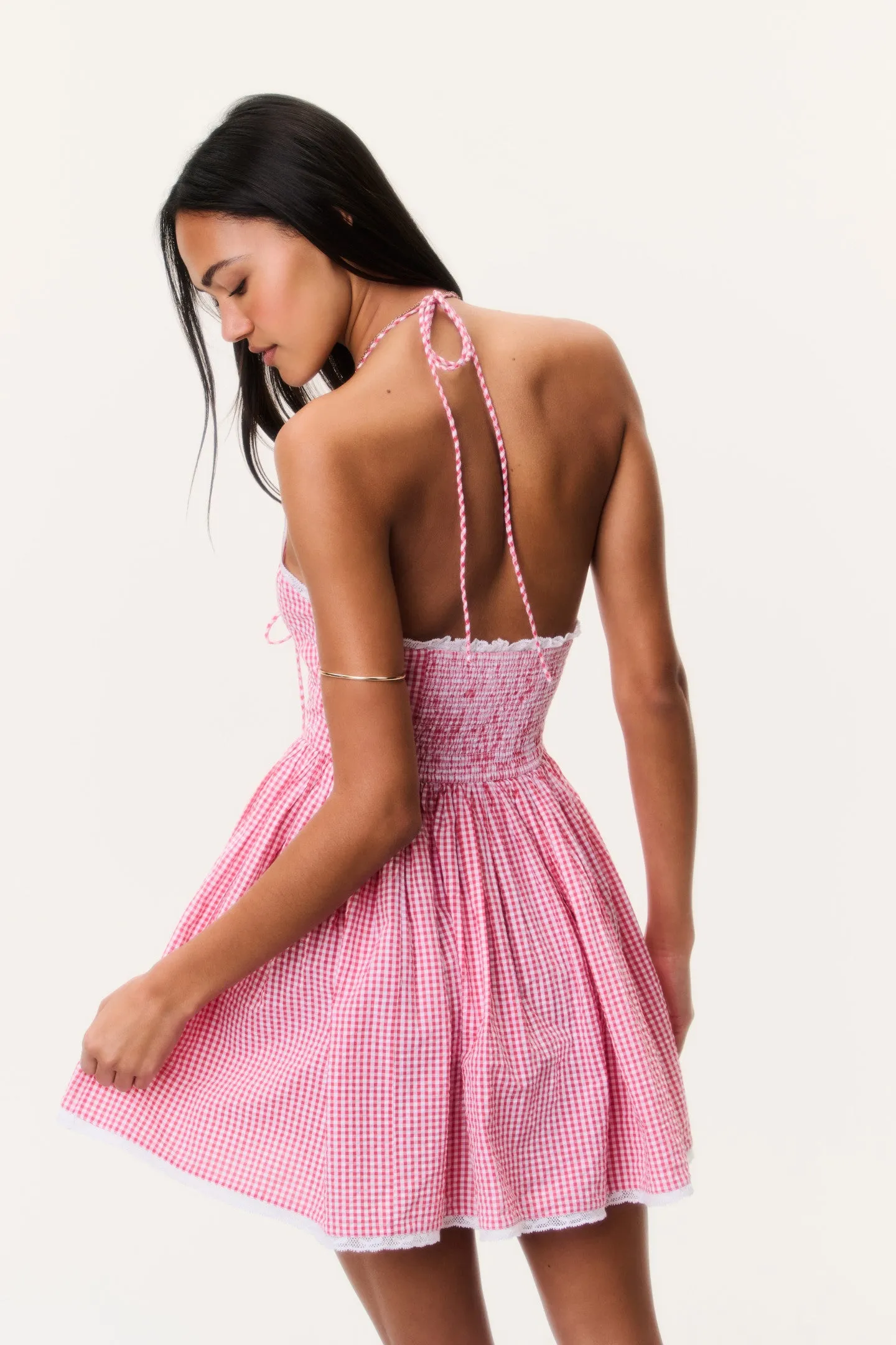 Khloe Cotton Gingham Mini Dress sold by LoveShackFancy product image thumbnail 5