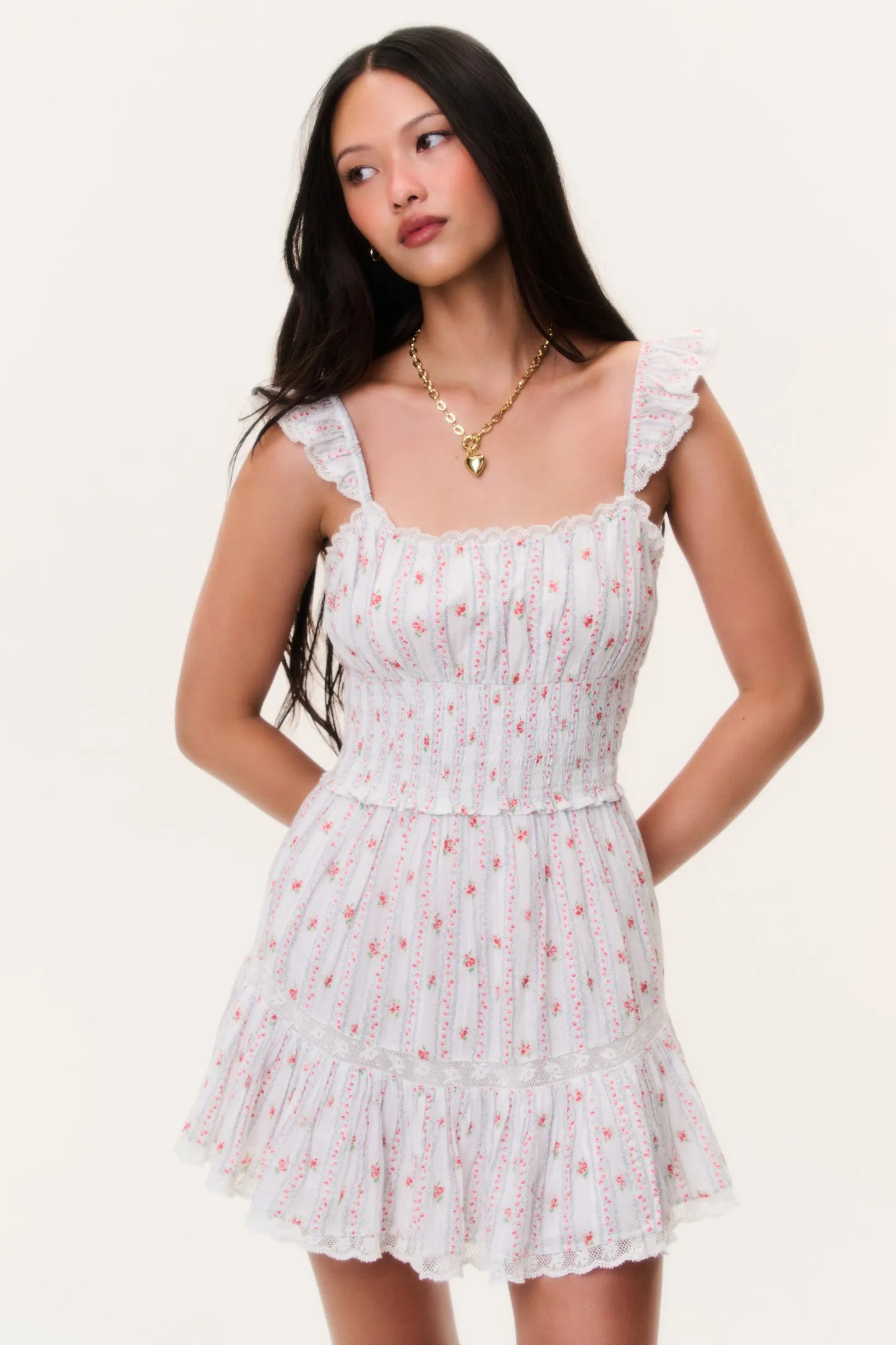 Maralina Cherry Stripe Mini Dress sold by LoveShackFancy product image thumbnail 2