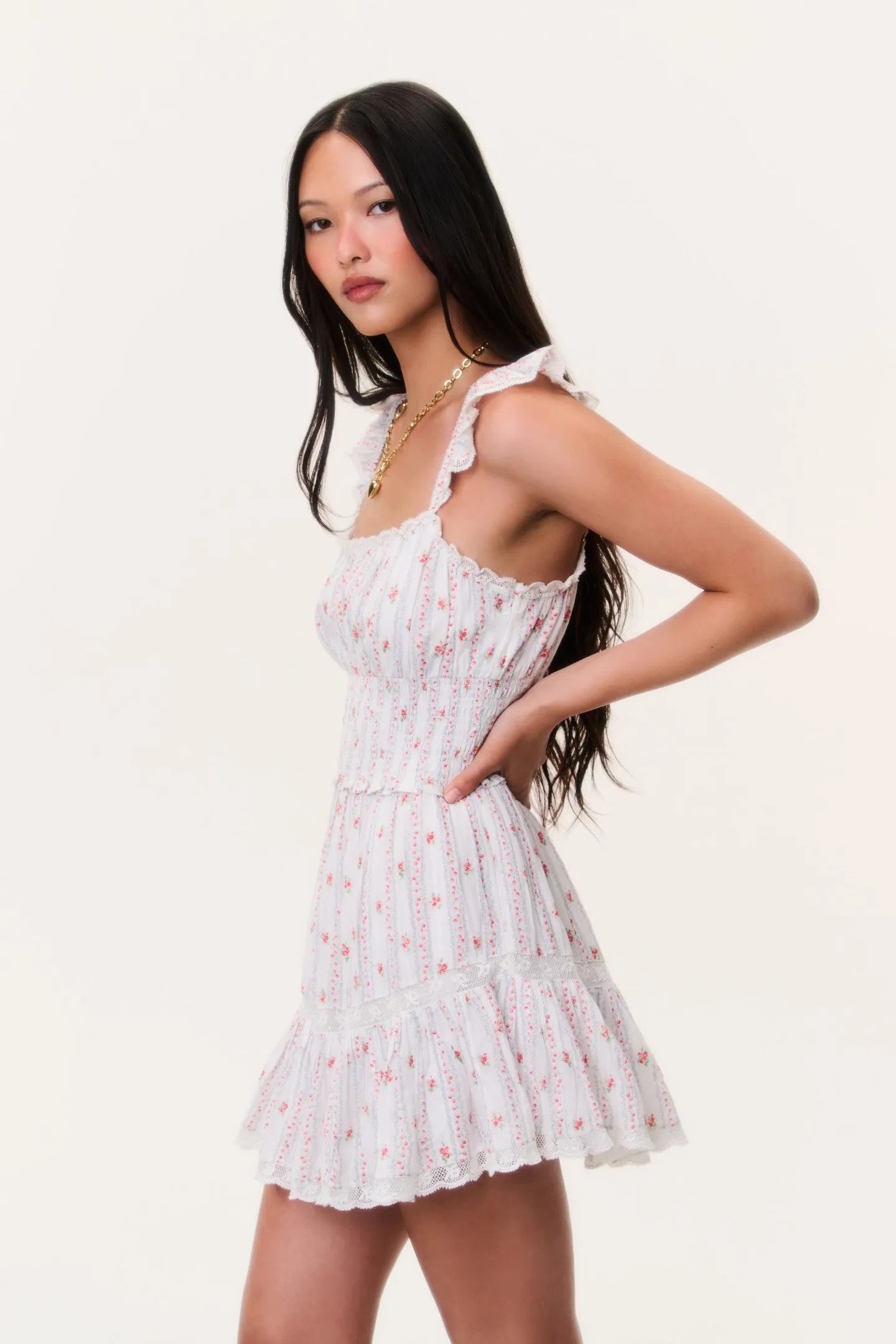 Maralina Cherry Stripe Mini Dress sold by LoveShackFancy product image thumbnail 3
