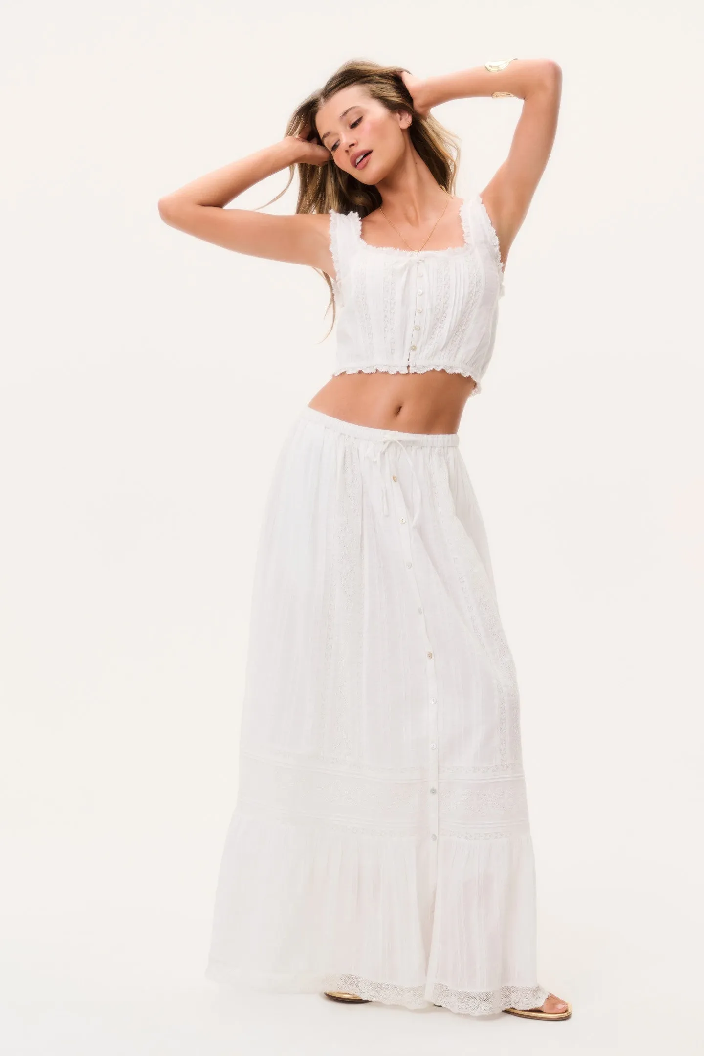 Brina Cotton Maxi Skirt sold by LoveShackFancy product image thumbnail 2