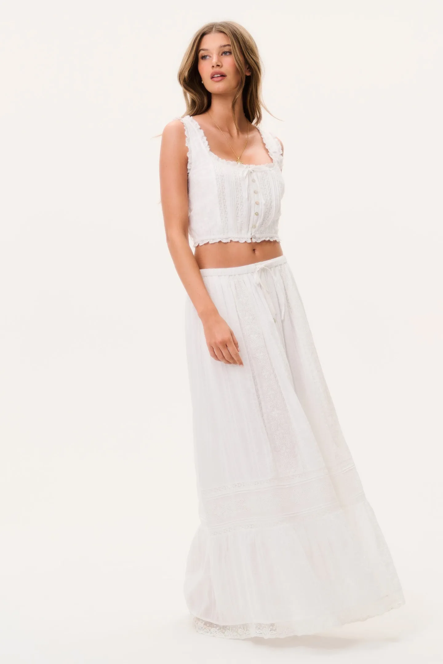 Brina Cotton Maxi Skirt sold by LoveShackFancy product image thumbnail 3