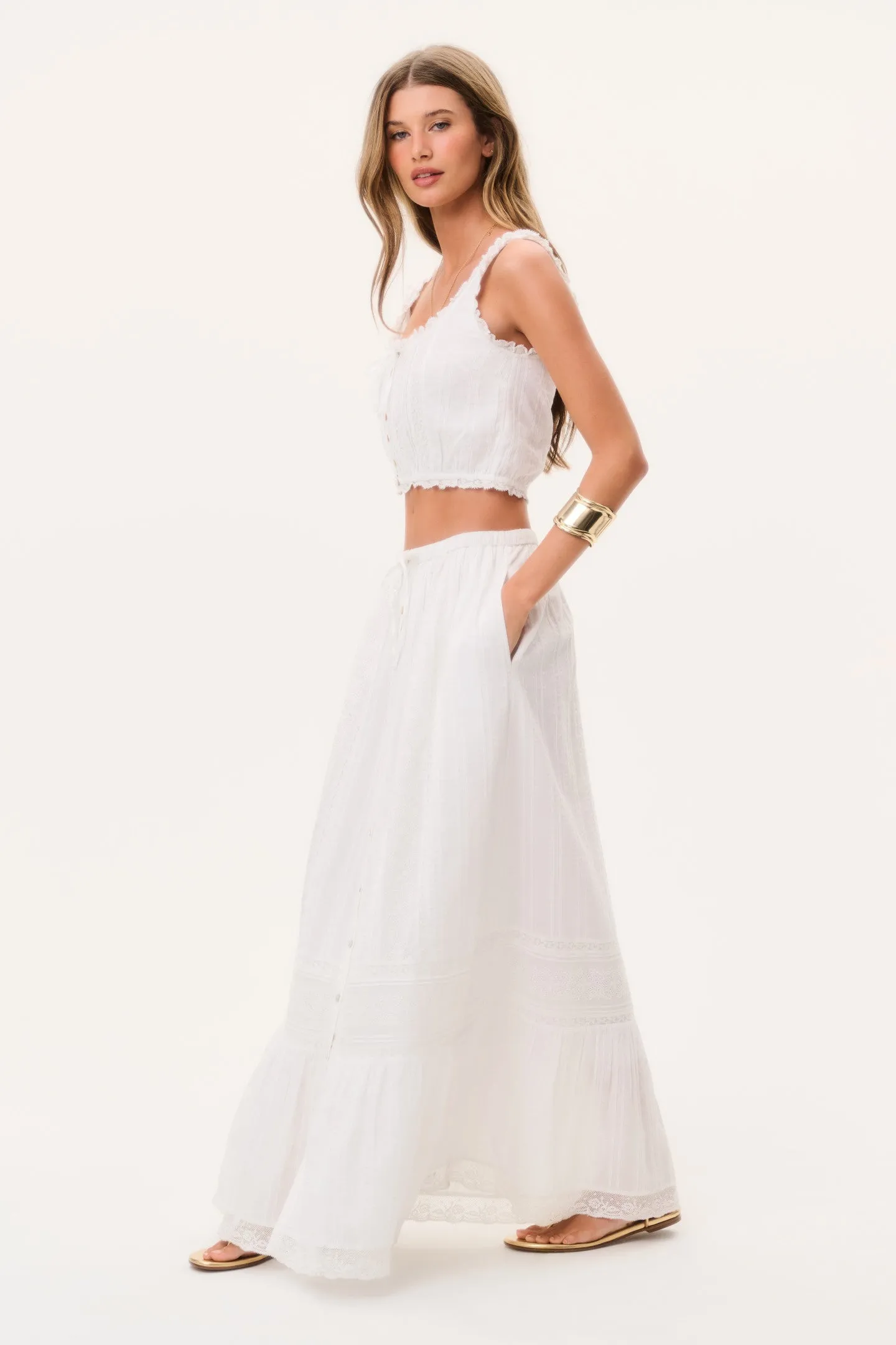 Brina Cotton Maxi Skirt sold by LoveShackFancy product image thumbnail 4