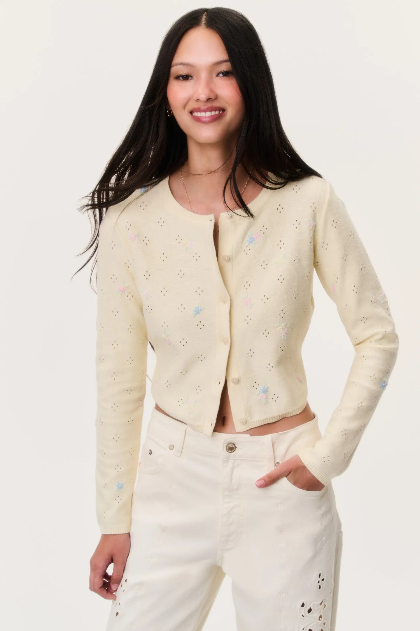 Paelynn Embroidered Floral Cardigan sold by LoveShackFancy product image thumbnail 3