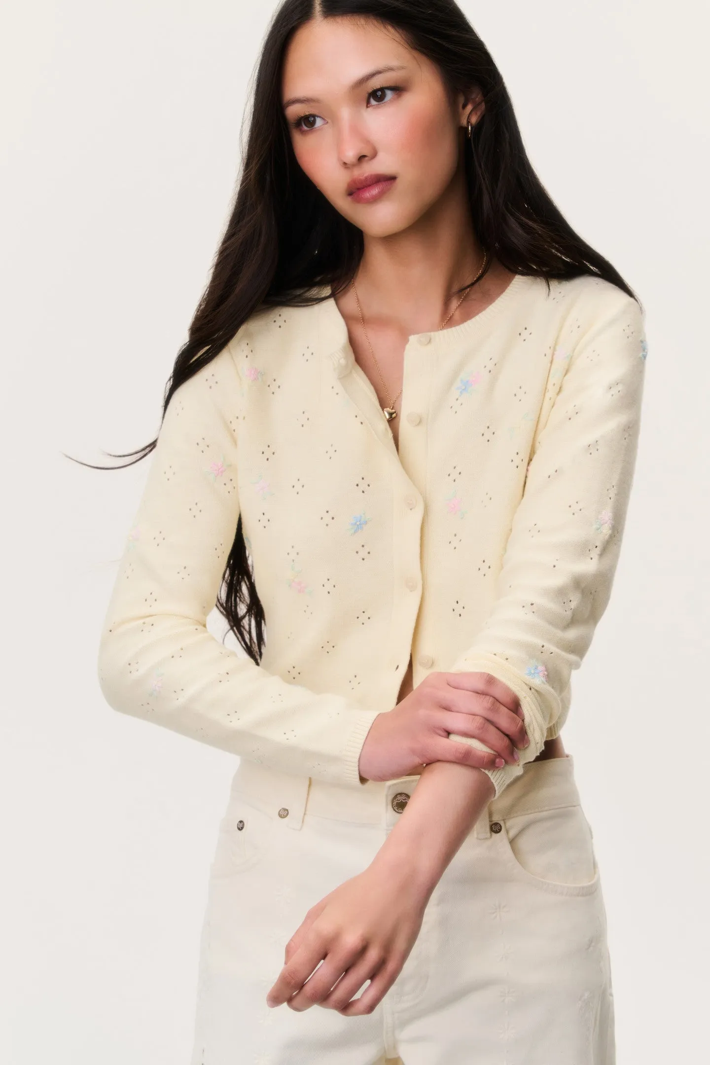 Paelynn Embroidered Floral Cardigan sold by LoveShackFancy product image thumbnail 2