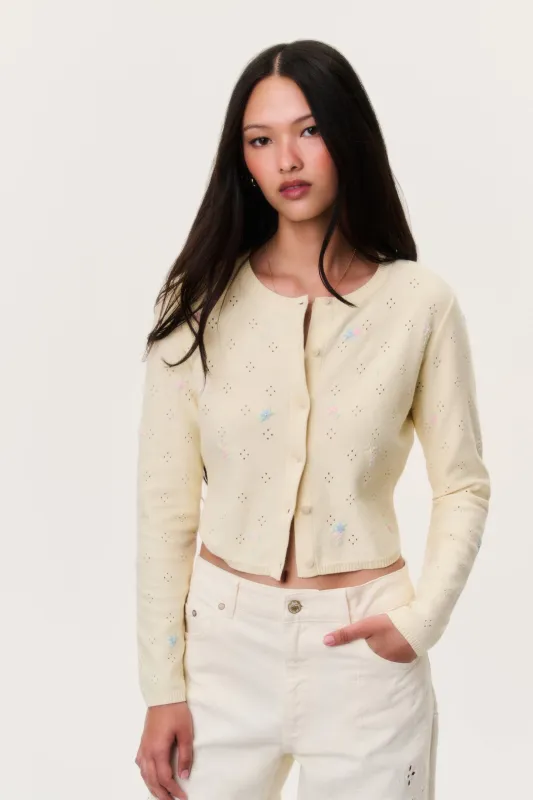 Paelynn Embroidered Floral Cardigan made by LoveShackFancy