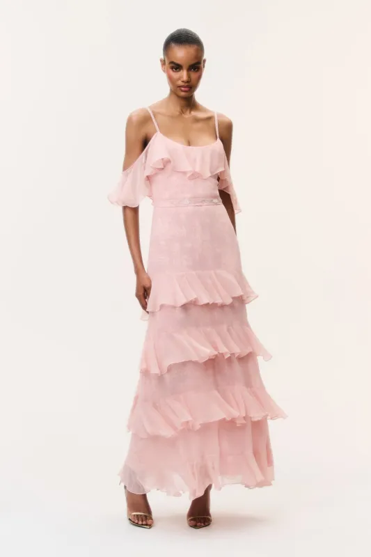 Laelia Floral Chiffon Ruffle Dress made by LoveShackFancy
