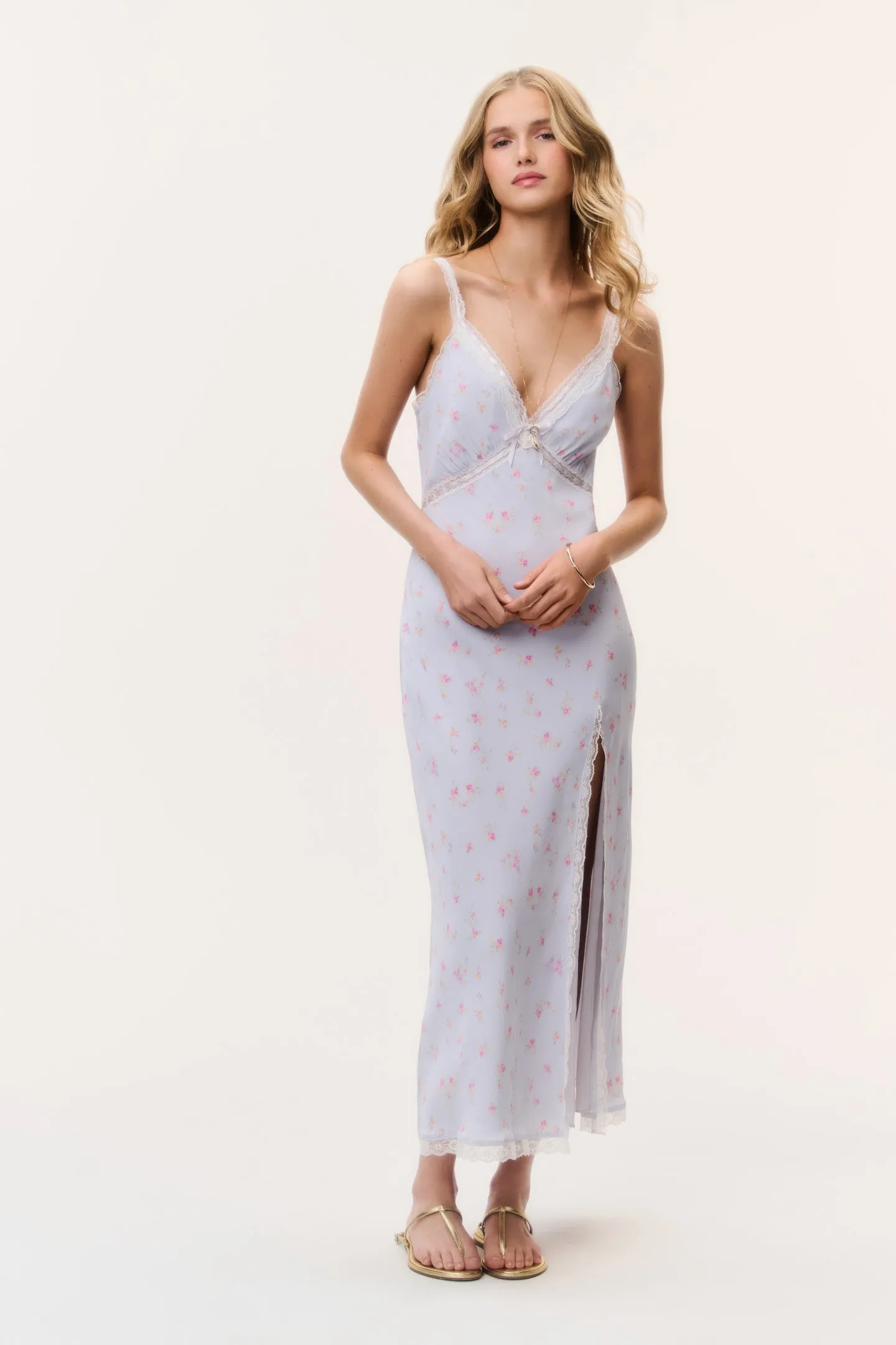 Beverly Floral Midi Dress - PERIWINKLE MOON sold by LoveShackFancy product image thumbnail 5