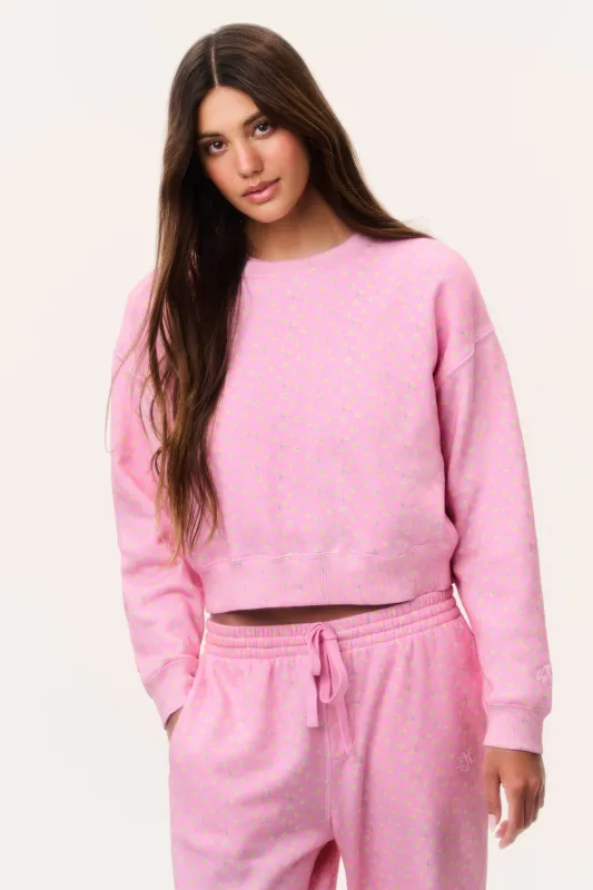 Emparo Cropped Ditsy Floral Pullover - POLAROID ROSE made by LoveShackFancy