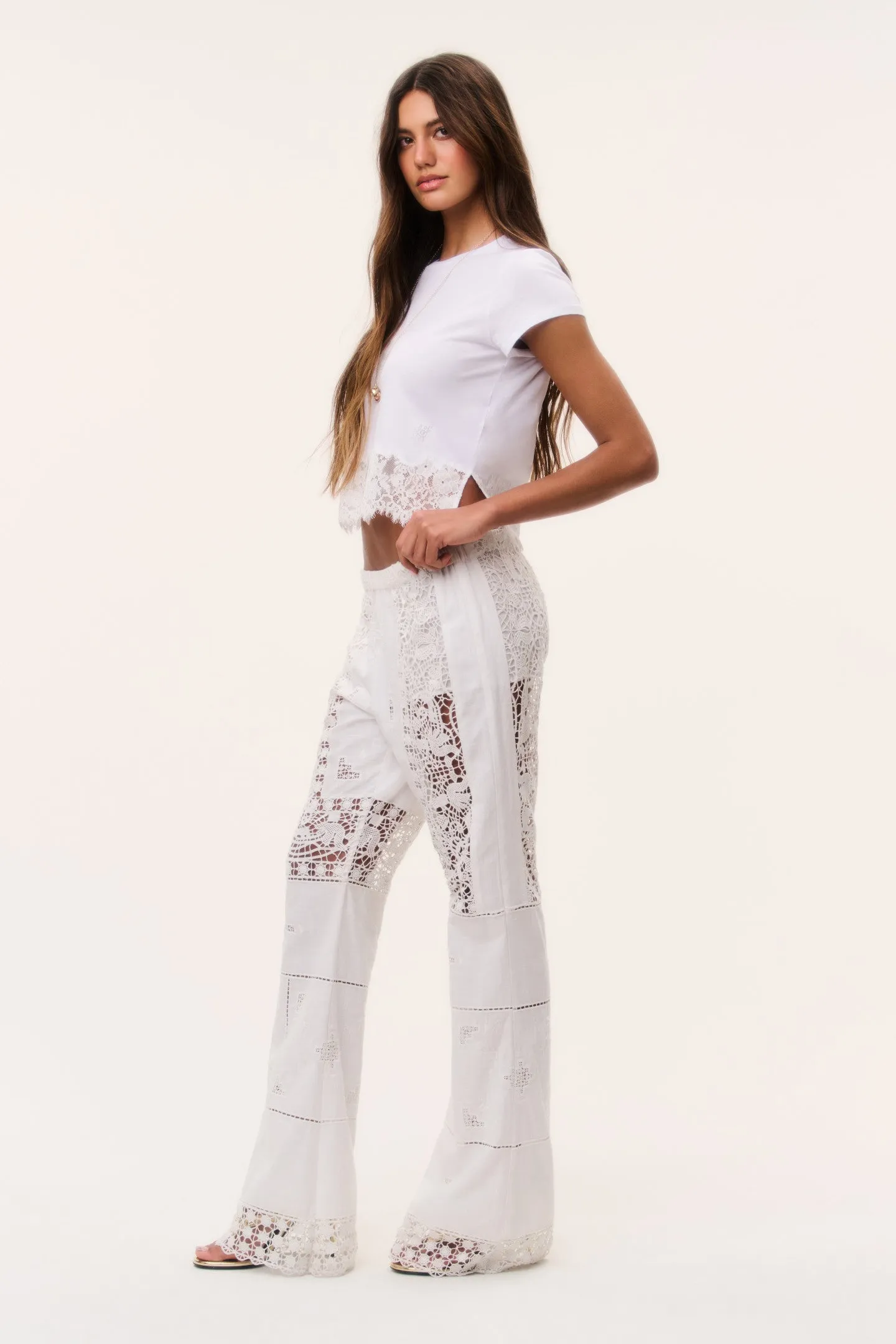 Avelina Cotton Lace Tee sold by LoveShackFancy product image thumbnail 4