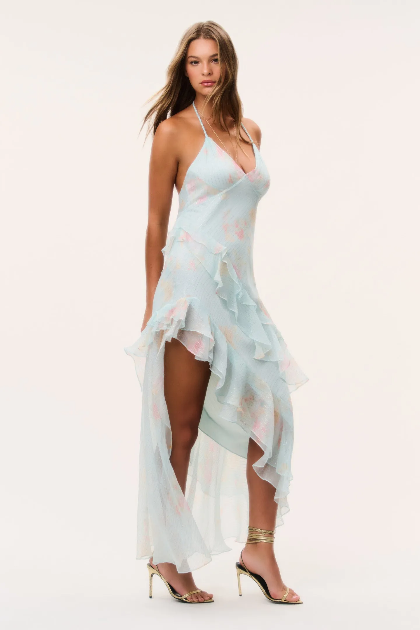 Vailo Floral Silk Chiffon Dress sold by LoveShackFancy product image thumbnail 3