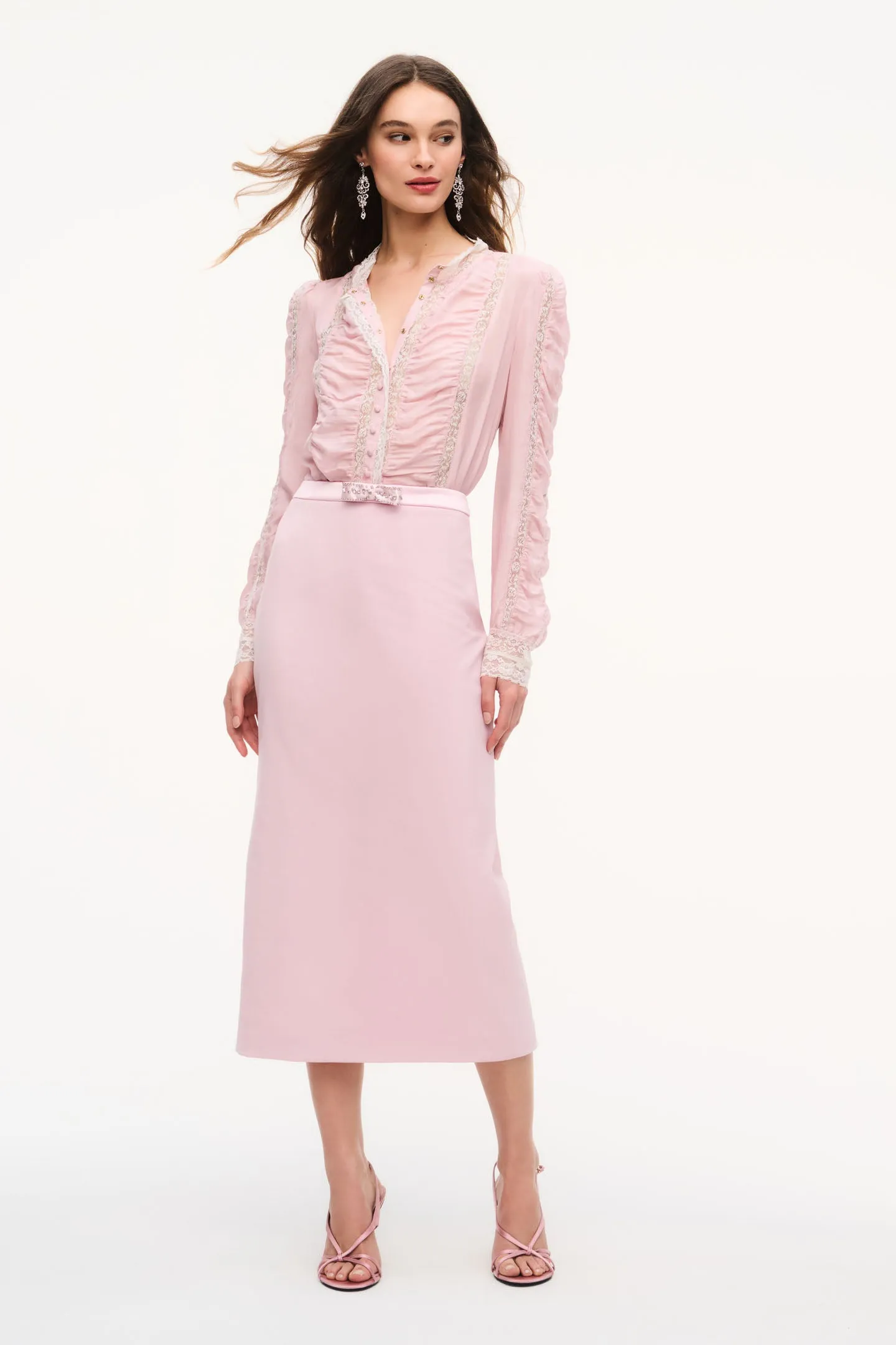 Jacque Silk Lace Blouse sold by LoveShackFancy product image thumbnail 2