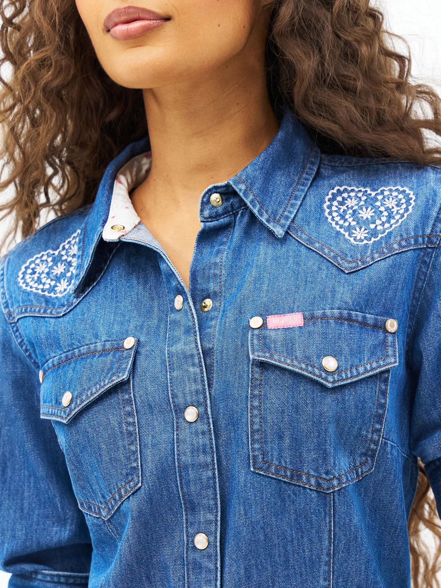 Wrangler x LoveShackFancy Western Snap Shirt sold by LoveShackFancy product image thumbnail 4