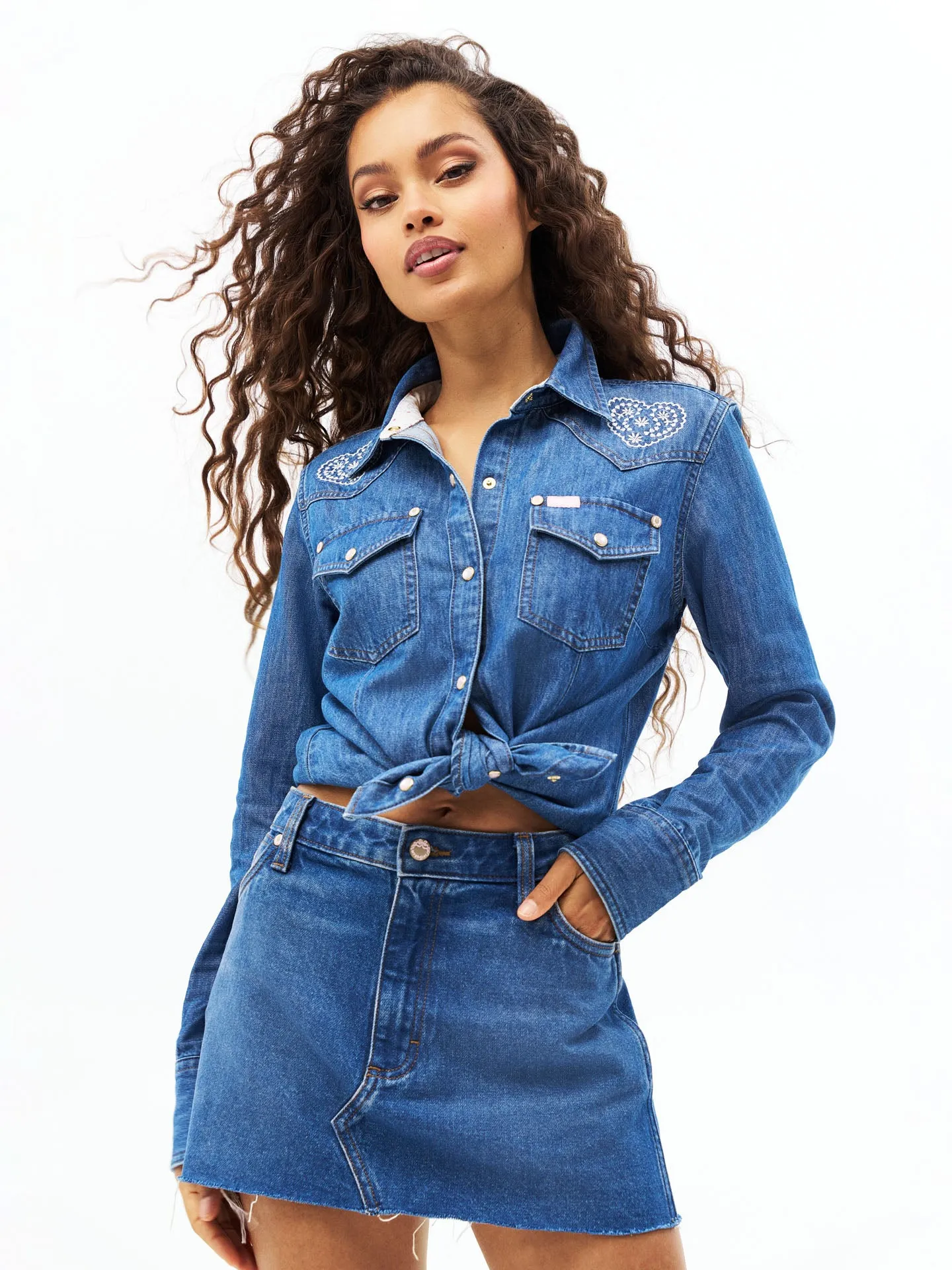Wrangler x LoveShackFancy Western Snap Shirt sold by LoveShackFancy product image thumbnail 3