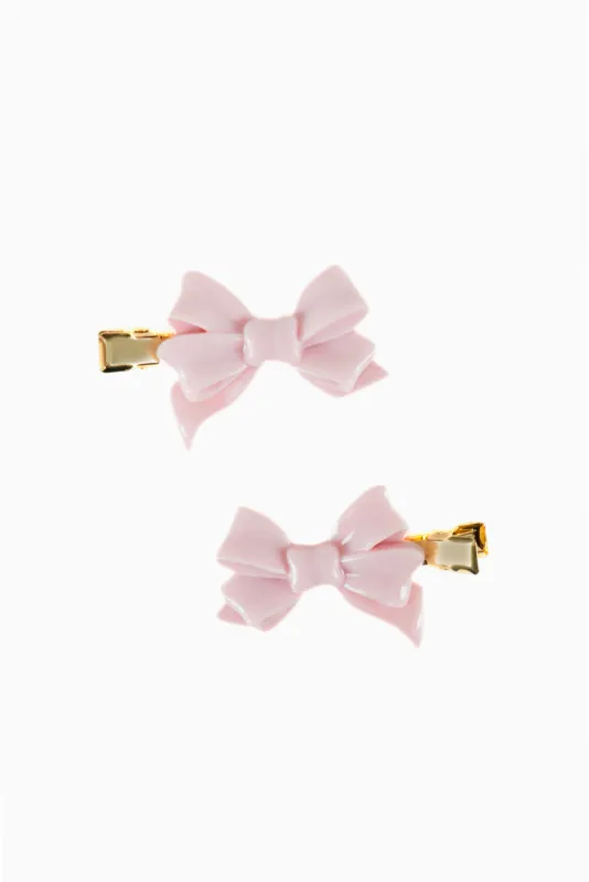 Mane x LoveShackFancy Set of 2 Pink Bow Hair Clips made by LoveShackFancy