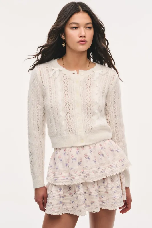 Dione Alpaca-Blend Ribbon Cardigan made by LoveShackFancy