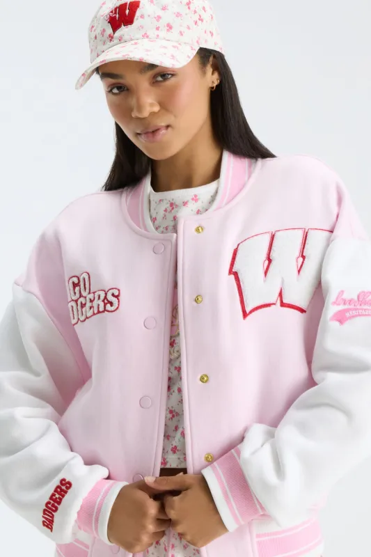 Collegiate Varsity Jacket - WISCONSIN PINK made by LoveShackFancy