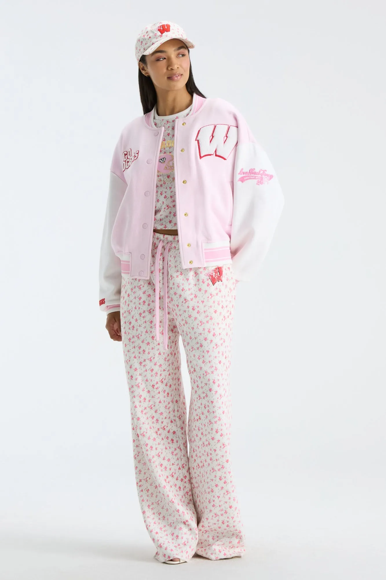 Collegiate Varsity Jacket - WISCONSIN PINK sold by LoveShackFancy product image thumbnail 3