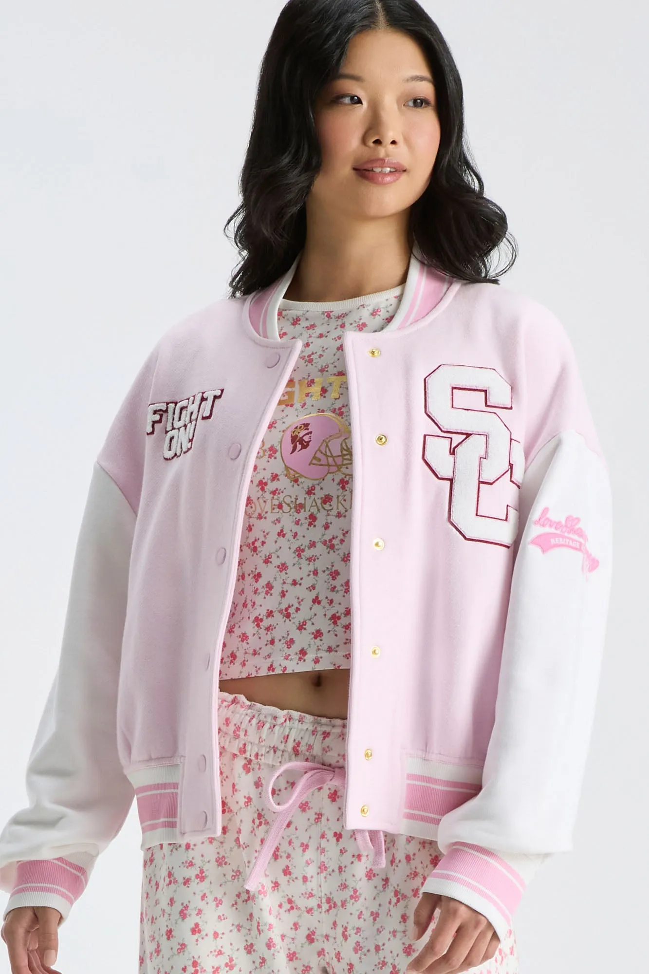 Collegiate Varsity Jacket - USC PINK sold by LoveShackFancy