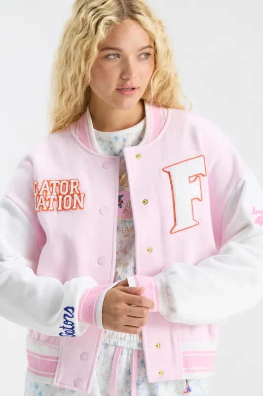 Collegiate Varsity Jacket - GATOR PINK made by LoveShackFancy